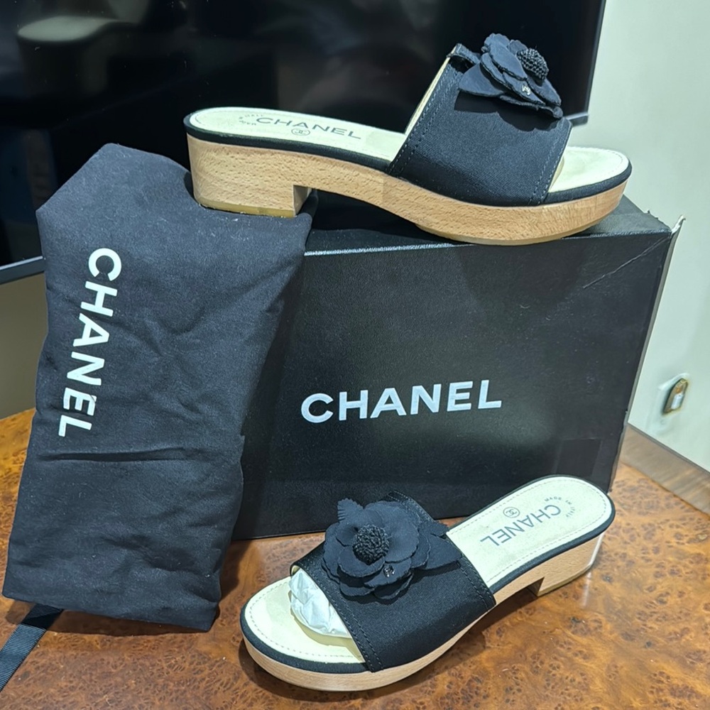 CHANEL Black Women Sandler with Classic Elegance